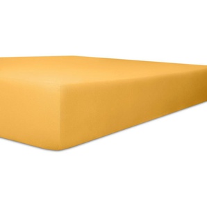 Spannbettlaken KNEER Exclusive-Stretch Bettlaken B/L: 90-100 cm x 190-220 cm (1 St.), Jersey-Elasthan, 40 cm, gelb Bettlaken Betttücher Laken optimaler Sitz