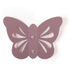 Wandhaken Schmetterling in violett, aus Metall, von roommate