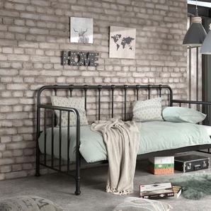 Jugendbett VIPACK Bronxx Betten Gr. Liegefläche B/L: 90 cm x 200 cm Betthöhe: 15 cm, kein Härtegrad, ohne Matratze, schwarz Kinderbett Jugendbett Einzelbetten Metallbett