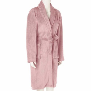 Damenbademantel mit Taschen, praktischer und stylischer Schlafrock, rosa