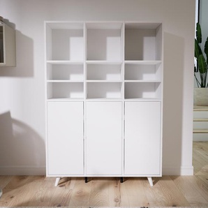 Aktenschrank Weiß - Flexibler Büroschrank: Türen in Weiß - Hochwertige Materialien - 118 x 168 x 34 cm, Modular
