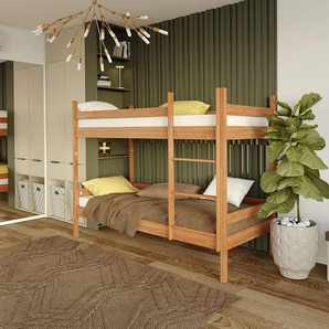 Krok Wood Etagenbett Kinderbett Doppelbett Jugendbett Sydney aus Massivholz in Buche 90×200×164 cm