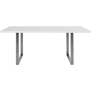 Esstisch FORTE Tische Gr. B/H/T: 180 cm x 74,1 cm x 90 cm, weiß (weiß matt, rohstahl) Esstisch Rechteckige Esstische rechteckig Tisch Breite 180 cm