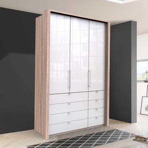 Moderner Schlafzimmerschrank mit 8 Schubladen und 2 Türen glasbeschichtet