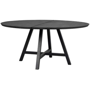 150 cm Durchmesser Tisch mit Massivholzplatte Metall Vierfußgestell