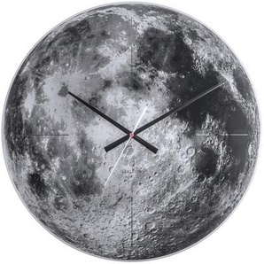 Present Time Wanduhr , Grau, Schwarz, Weiß , Glas , 1x1x1 cm , Dekoration, Uhren, Wanduhren