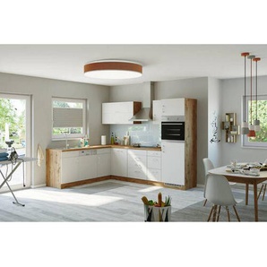 Held Eckküche , Weiß , Metall , 7 Schubladen , seitenverkehrt montierbar , 270x210 cm , links aufbaubar, rechts aufbaubar , Küchen, Eckküchen