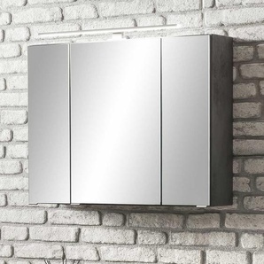 Badezimmerspiegelschrank in Dunkelgrau 3 türig