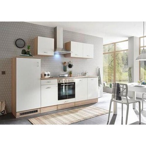 Xora Küchenblock , Weiß, Eiche , 1 Schubladen , A , 270x195x60 cm , Küchen, Küchenzeilen & Küchenblöcke