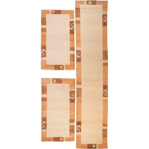 Bettumrandung Royal Ganges THEKO, Höhe 13 mm, Bettvorleger, 3-teiliges Läufer-Set fürs Schlafzimmer, 100% Wolle