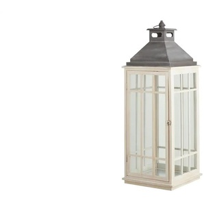 Laterne - weiß - Glas , Holz, Metall - 31,5 cm - 90,5 cm - 31,5 cm | Möbel Kraft
