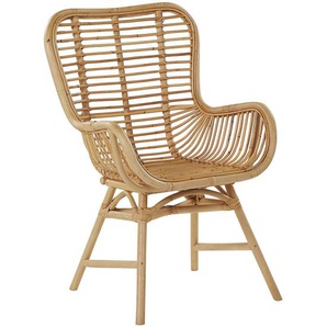 Stuhl Braun aus Rattan Handgefertigt mit geschwungene Formgebung Modern