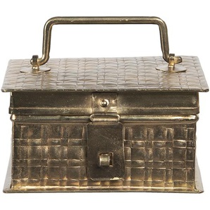 Clayre & Eef Aufbewahrungsbox dekorativ 6Y4046 14*14*8 cm - Kupferfarbig Metall
