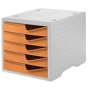 styro Schubladenbox styroswingbox  apricot DIN C4 mit 5 Schubladen