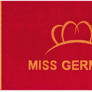 Strandtuch MISS GERMANY Miss Germany Handtücher Gr. B/L: 100 cm x 180 cm (1 St.), rot Handtücher Badetücher Velours, mit großem Logo-Motiv