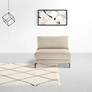 Sessel INOSIGN Tarek Gr. Samtoptik, B/H/T: 104 cm x 85 cm x 93 cm, beige (cream) Polstersessel XXL Sessel mit schwarzen Meltallbeinen