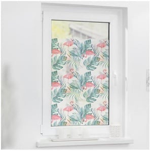 Fensterfolie »Fensterfolie selbstklebend, Sichtschutz, Flamingo - Rosa Grün«, LICHTBLICK ORIGINAL, blickdicht, glatt