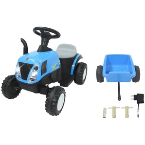 Jamara Elektro-Kindertraktor Ride-on Traktor New Holland, 6 V 4,5 Ah, mit Anhänger