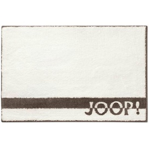 Joop! Badteppich Logo Stripes , Creme , Textil , Schriftzug , rechteckig , 70 cm , Made in Germany , für Fußbodenheizung geeignet, rutschhemmend , Badtextilien, Badematten