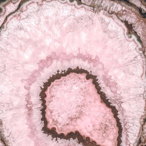 KOMAR Fototapete Vliestapete Geode Tapeten 300 x 280 cm Gr. B/L: 3 m x 2,8 m, rosa (rosa, schwarz, weiß) Fototapeten Natur
