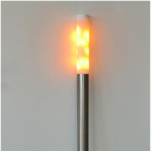 Außen Design Fackel 0,80m mit Amber LED Ø38mm rund IP44 Eisen gebürstet -#6287