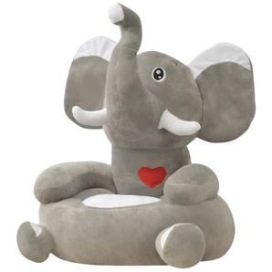 Plüsch-Kindersessel Elefant Grau