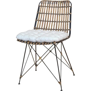 Rattanstuhl HOME AFFAIRE Stühle Gr. B/H/T: 45 cm x 84 cm x 56 cm, mit Kissenauflage, braun Rattanstühle Stühle Maße (BTH): 455684 cm