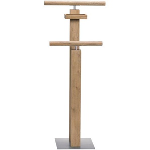 Hasena Herrendiener , Eiche, Alu , Holz, Metall , Wildeiche , massiv , 45x107x28 cm , standfeste Füße , Schlafzimmer, Herrendiener