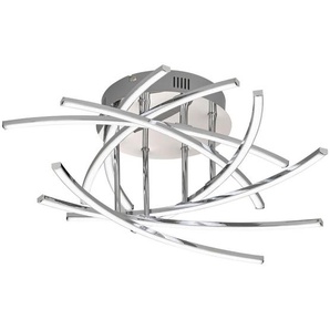 Fischer & Honsel Led-Deckenleuchte Cross TW , Chrom , Metall, Glas , rund,rund , Innenbeleuchtung, Deckenleuchten