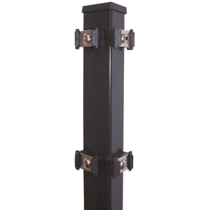 KRAUS Zaunpfosten Modell P mit Edelstahlplättchen Zaunpfosten 4x6x240 cm, für Höhe 183 cm grau (anthrazit) Zaunpfosten