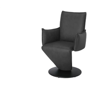 Leder-Drehstuhl - grau - 61 cm - 94 cm - 63 cm | Möbel Kraft