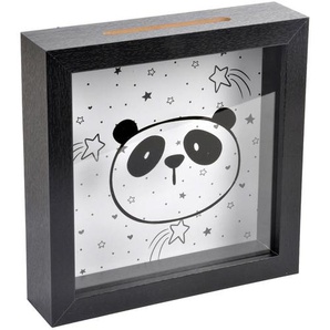 Sparbüchse für Kinder WILD KIDS aus Holz, Panda-Muster, schwarz,  Douceur dintérieur