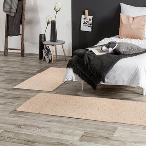 Bettumrandung Bettvorleger Sheffield LUXOR living, Höhe 5 mm, Bettvorleger, Läufer-Set, reine Wolle, melierte Berber-Optik
