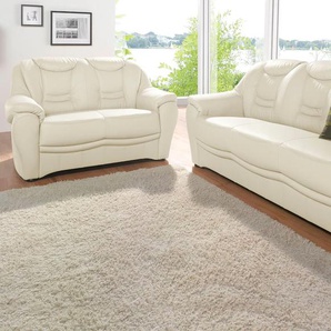 Polstergarnitur SIT&MORE Sitzmöbel-Sets Gr. NaturLEDER, weiß (altweiß) Couchgarnituren Sets Sitzmöbel-Sets bestehend aus einem 3- und 2- Sitzer, inklusive Federkern