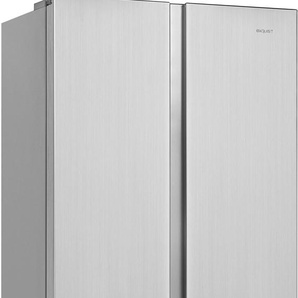 F (A bis G) EXQUISIT Side-by-Side Kühlschränke , silberfarben Kühl-Gefrierkombinationen