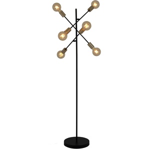 Stehlampe NÄVE Modo Leuchten Gr. 6 flammig, Höhe: 150 cm, 1 St., goldfarben (schwarz, goldfarben) Standleuchte Stehleuchten Lampen E27 max. 40W, incl. TippschalterFußschalter, Farbe: schwarz, gold