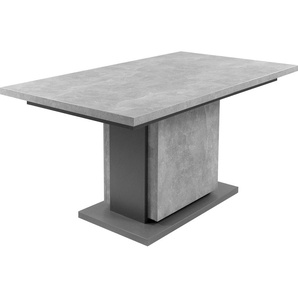Esstisch HOMEXPERTS Tische grau (beton, optik) Rechteckige Esstische rechteckig Tisch Breite 140 cm