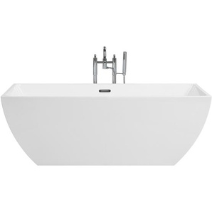 Badewanne Sanitäracryl Weiß 170 x 80 cm Freistehend Eckig Modern Badezimmer