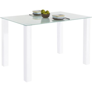 Esstisch INOSIGN Tische Gr. B/H/T: 120 cm x 76 cm x 80 cm, Breite 120 cm, weiß Esstisch Glas-Esstische Quadratische Esstische Küchentische Tisch in 2 Größen