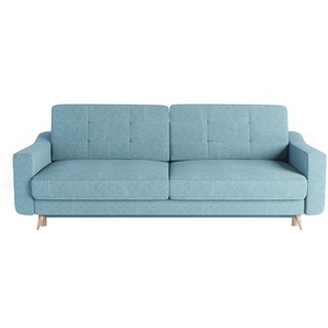 Klassisch Dreisitzer-Sofa Toro mit Schlaffunktion Himmelblau