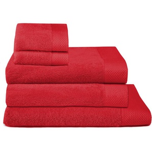 Handtuch Set SEAHORSE Seahorse Pure Set Handtuch-Sets Gr. 5 tlg., rot (red) Handtücher Badetücher 100% superweiche Frotteebaumwolle
