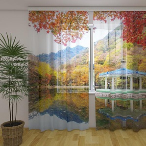 Gardinen & Vorhänge aus Chiffon transparent. Fotogardinen 3D Autumn in South Korea