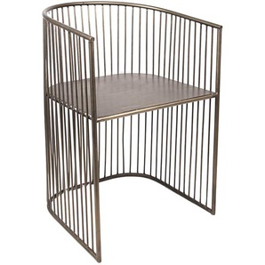 Clayre & Eef Esszimmer Stühle 53*51*79 cm Grau Metall Halbrund Esszimmer Stühle