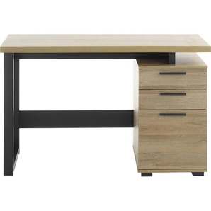 MCA furniture Schreibtisch Marano, mit 1Tür und 2 Schubkästen, Granson Oak Dekor, Breite 120 cm