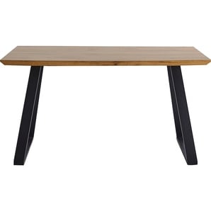 Esstisch HOME AFFAIRE Aage Tische Gr. B/H/T: 140 cm x 75 cm x 80 cm, schwarz (natur, schwarz, natur) Esstisch Esstische rechteckig Tisch