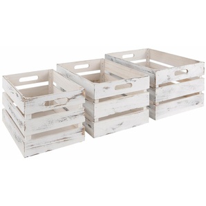 Zeller Present Kiste, (3er Set) Einheitsgröße weiß Kiste Boxen Aufbewahrung Ordnung Wohnaccessoires