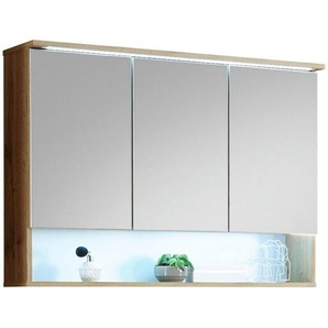 Livetastic Spiegelschrank , Holzwerkstoff , 3 Fächer , 99x70x23 cm , Badezimmer, Badezimmerspiegel, Spiegelschränke