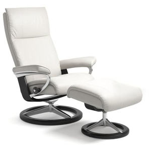 Ruhesessel Aura (M) in Cori off white mit Signature schwarz Gestell