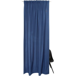 Vorhang ESPRIT Neo Gardinen Gr. 250 cm, verdeckte Schlaufen, 130 cm, blau (dunkelblau, navy, marine) Gardinen nach Räumen aus nachhaltiger Baumwolle, blickdicht