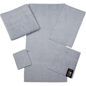 Seiftuch ROSS Cashmere feeling Waschlappen Gr. B/L: 30 cm x 30 cm, grau (chromfarben) Handtücher Badetücher mit Wellen-Bordüre